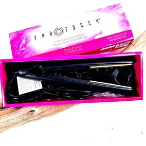 PROFESSIONAL Tourmaline Ceramic 1” Flat Iron Straightens & Curls NEW IN BOX GIFT